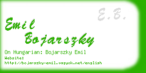 emil bojarszky business card